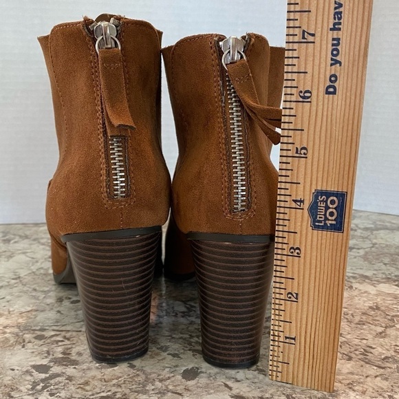 Brash Stacked Heal Suede Ankle Boots Zips in back 7.5 - Picture 5 of 14
